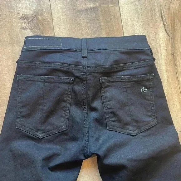 Rag & Bone Midnight Tuxedo Black Zipper Capri Skinny Jeans Sz 24 - Picture 7 of 7